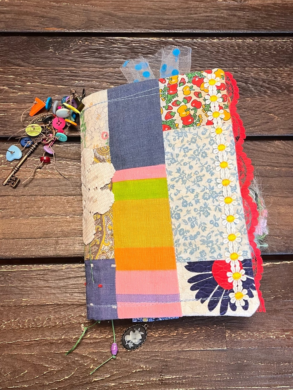 Patchwork Junk Journal Colorful Vintage Floral 3 Signatures Softcover Decorated